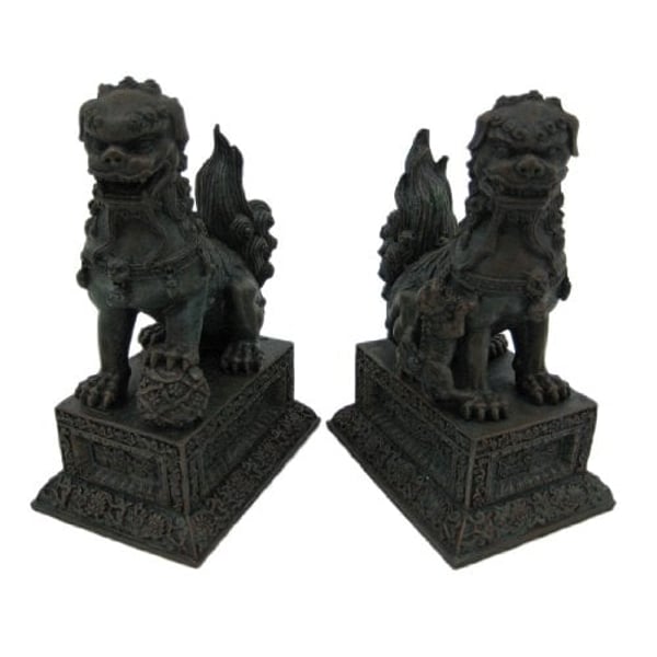 Summit Chinese Guardian Lions Foo Dogs Bronzed Finish Statue Bookends Summit Chinese Guardian Lions Foo Dogs Bronzed Finish Statue Bookends