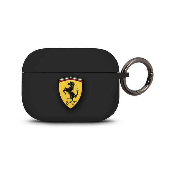 Ferrari Scuderia Silicone Case With Ring Airpodspro - Black Ferrari Scuderia Silicone Case With Ring Airpodspro - Black
