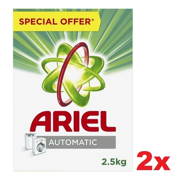 Ariel Automatic Detergent Powder 2.5kg Pack of 2 Ariel Automatic Detergent Powder 2.5kg Pack of 2