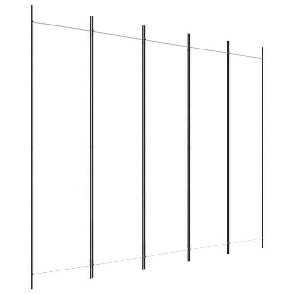 vidaXL 5-Panel Room Divider White 250x200 cm Fabric
