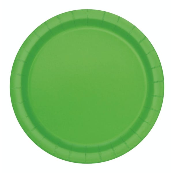 Unique- Lime Green 16 Round Plates 9in
