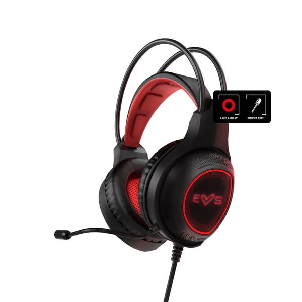 Energy Sistem Gaming Headset ESG 2 Laser (LED Light, Boom mic, Self-adjusting Headband) Black