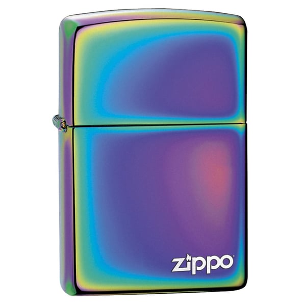 Zippo Classic Lighter Rainbow Spectrum with Lasered White Zippo Logo Metal Material - Multi-Color Zippo Classic Lighter Rainbow Spectrum with Lasered White Zippo Logo Metal Material - Multi-Color