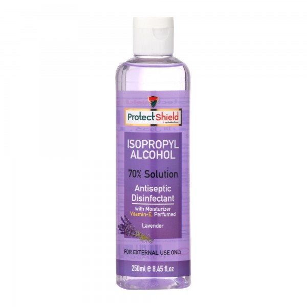 Isopropyl Alcohol 70% Solution Antiseptic Disinfectant With Moisturizer Vitamin-e Lavender 250ml