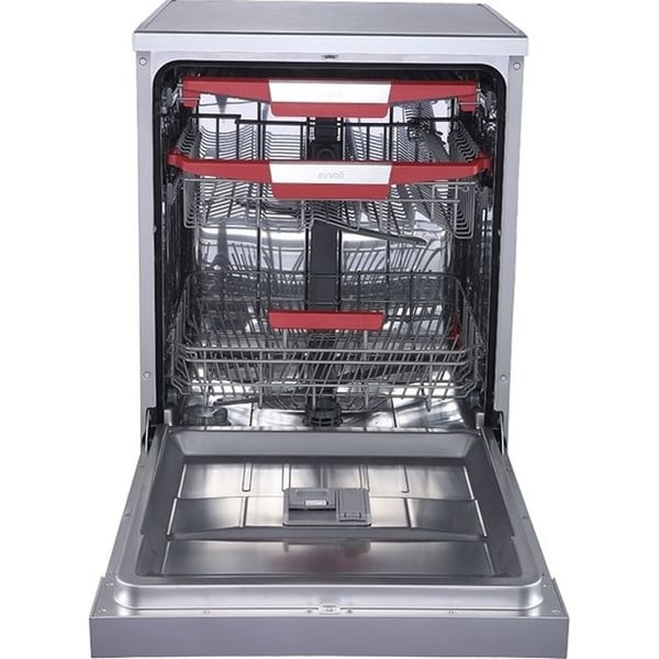 evvoli 7 Programs 15 Place setting 3 baskets Dishwasher With Touch Screen EVDW-153HS Platinum Silver