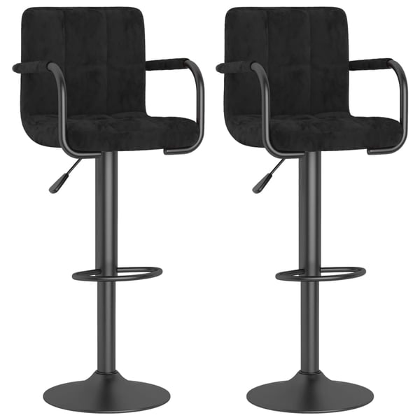 Vidaxl Bar Stools 2 Pcs Black Velvet Vidaxl Bar Stools 2 Pcs Black Velvet