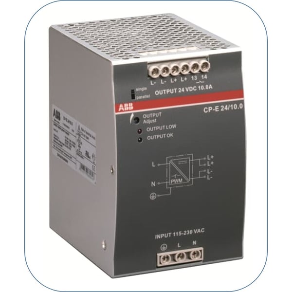 Abb Cp-e 24/10.0 Power Supply 110-240vac/24vdc-10.0a 1svr427035r0000 Abb Cp-e 24/10.0 Power Supply 110-240vac/24vdc-10.0a 1svr427035r0000