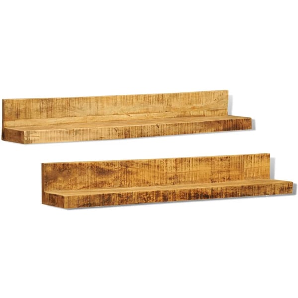 vidaXL Display Shelf 2 pcs Solid Wood Wall-Mounted vidaXL Display Shelf 2 pcs Solid Wood Wall-Mounted