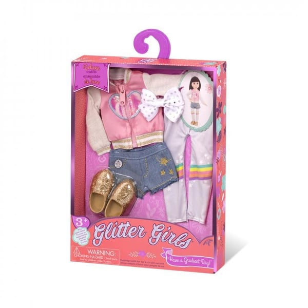 Glitter Girl 14 Inches Doll Deluxe Puffy Clothes