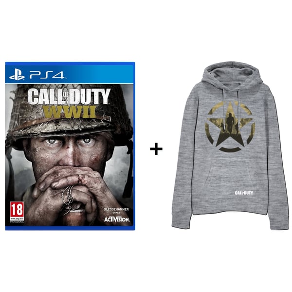 PS4 Call Of Duty WWII Game + COD WWII Hoody T-Shirt