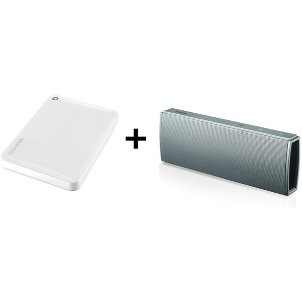 Toshiba Canvio Connect II Hard Drive 3TB White HDTC830EW3CA + TYWSP61 Bluetooth Speaker