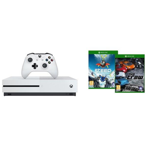 Microsoft Xbox One S Console 500GB White + Steep & The Crew DLC Game
