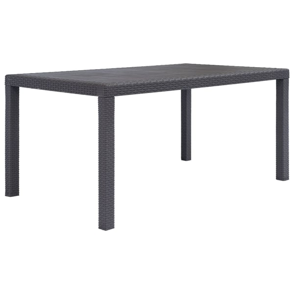 vidaXL Garden Table Brown 150x90x72 cm Plastic Rattan Look vidaXL Garden Table Brown 150x90x72 cm Plastic Rattan Look