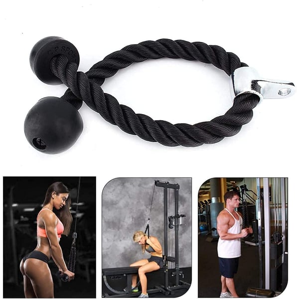 ULTIMAX Tricep Rope Abdominal Crunches Pull Down Laterals Biceps Training Fitness Equipment Body Building Gym Pull Rope