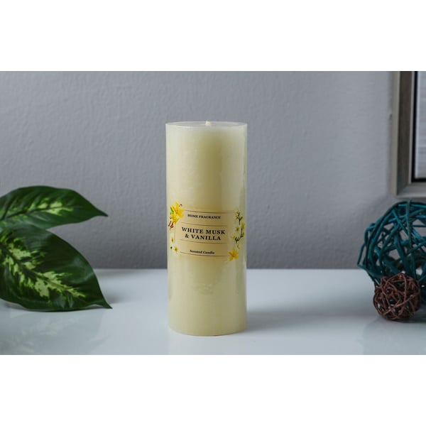 Premier White Musk & Vanilla Pillar Candle Ivory D7xh18cm Premier White Musk & Vanilla Pillar Candle Ivory D7xh18cm