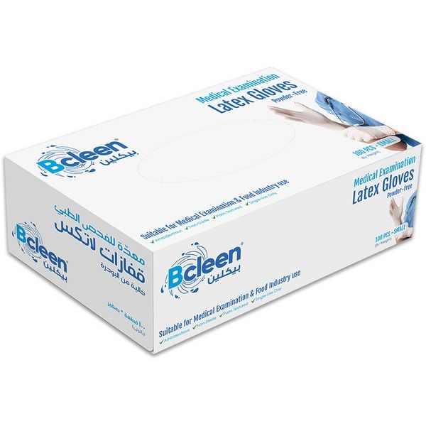 Bcleen Disposable Latex Gloves Small Pack of 100