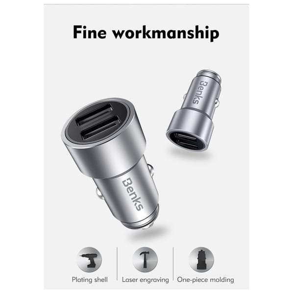 Benks Car Charger Silver Benks Car Charger Silver