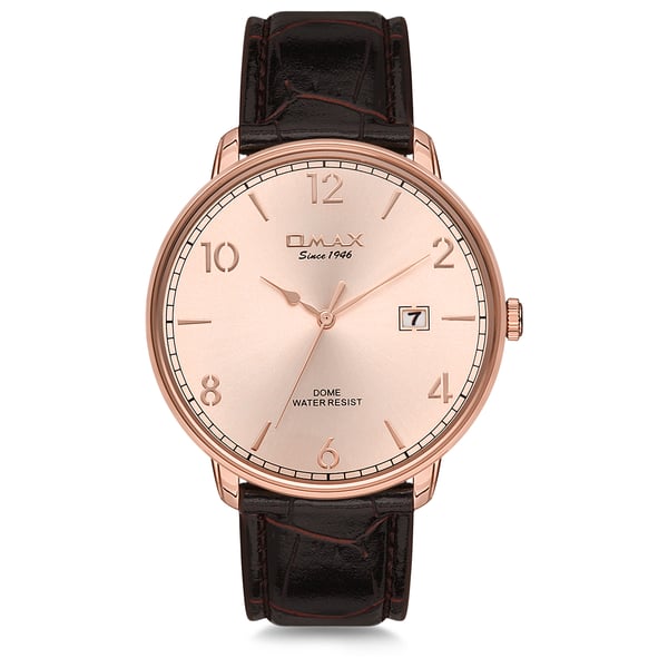 Omax Dome Series Brown Leather Analog Watch For Men DCD001R85I Omax Dome Series Brown Leather Analog Watch For Men DCD001R85I