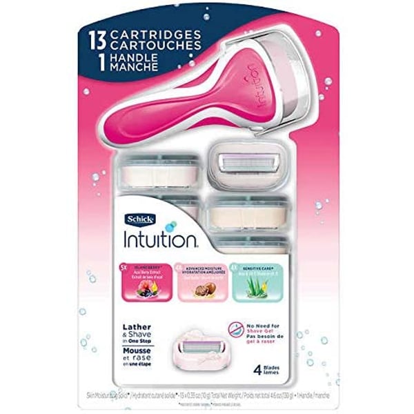 Schick Intuition Variety Value Pack (razor Handle And 13 Assorted Refilled Cartridges)