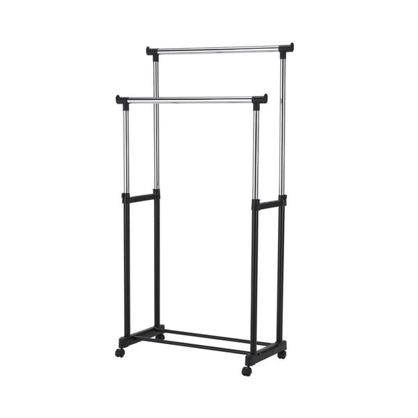 Urban Utility Steel Double Clothes Rail With Adjustable Height, Grey/Silver Urban Utility Steel Double Clothes Rail With Adjustable Height, Grey/Silver