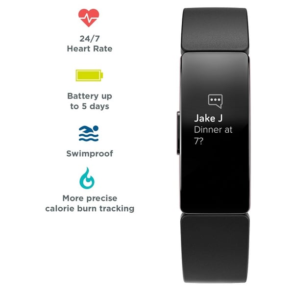 Fitbit FB413B Inspire HR Fitness Tracker - Black