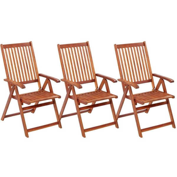 Vidaxl Folding Garden Chairs 3 Pcs Solid Acacia Wood