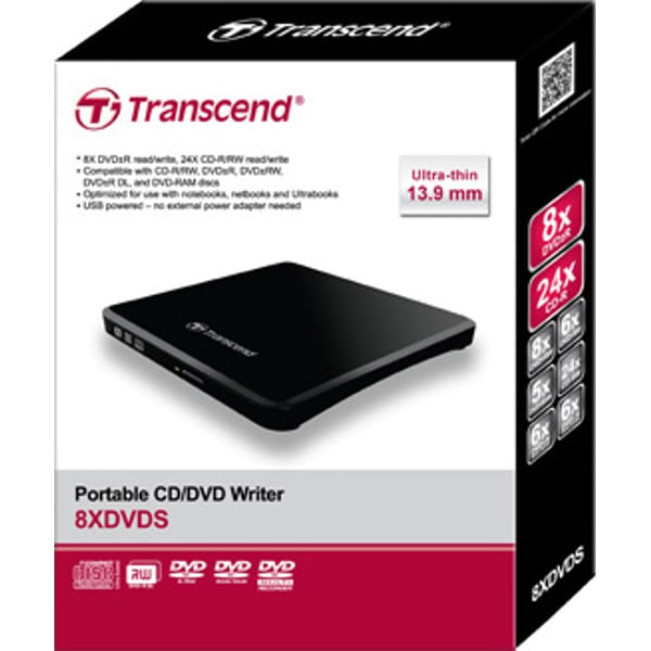 Transcend TS8XDVDSK Slim Portable DVD Writer Transcend TS8XDVDSK Slim Portable DVD Writer