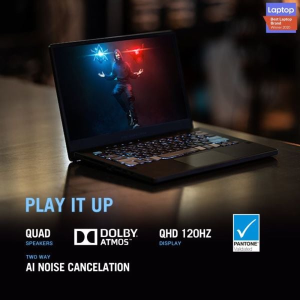 Asus Zephyrus G14 GA401QEC-K2064T Gaming Laptop - Ryzen 9 3GHz 16GB 1TB 4GB Win10 14inch WQHD Grey NVIDIA GeForce RTX 3050 Ti English/Arabic Keyboard
