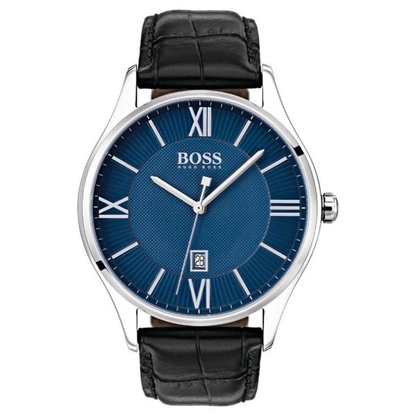 Hugo Boss Governor Watch For Men with Black Leather Strap