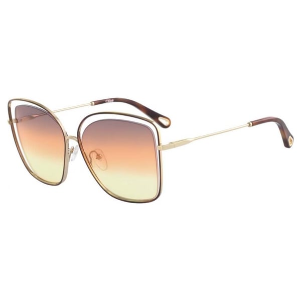 CHLOE Cat-Eye Havana Gold Sunglasses For Women CL-CE133S-205-60