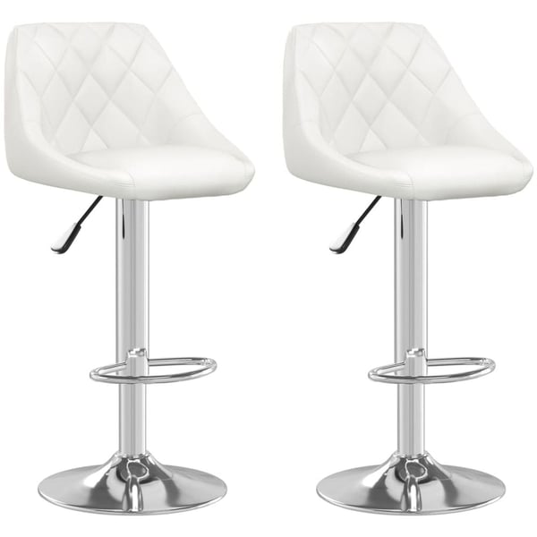 Vidaxl Bar Stools 2 Pcs White Faux Leather