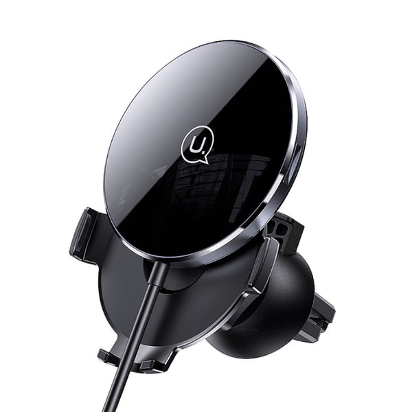 Usams Us-cd164 2in1 Ultra-slim Magnetic Wireless Charger 15w With Car Holder Auto-clamping On Air Vent Mount