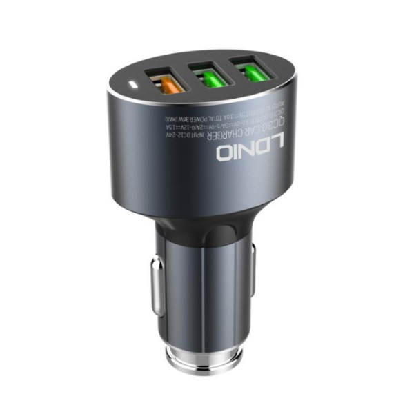 Ldnio 3 Port Car Charger Black Ldnio 3 Port Car Charger Black