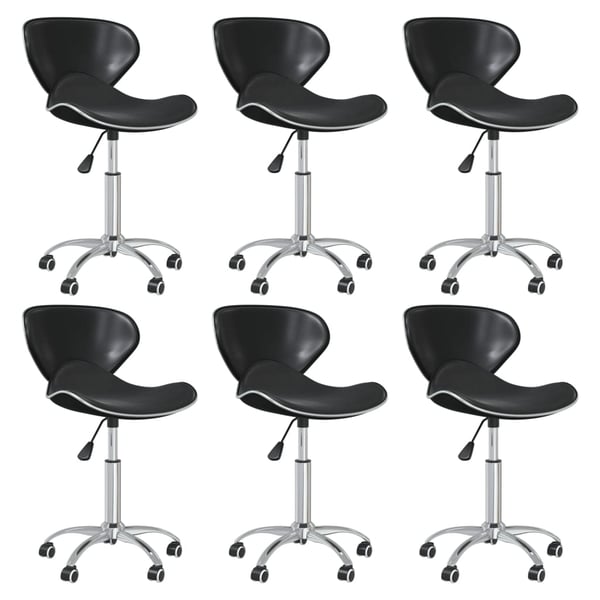 Black faux outlet leather dining chairs