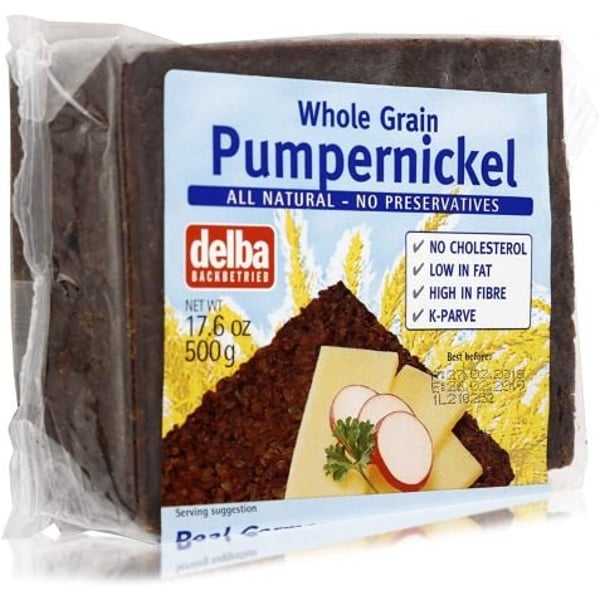 DELBA PUMPERNICKEL BREAD 500 GMS