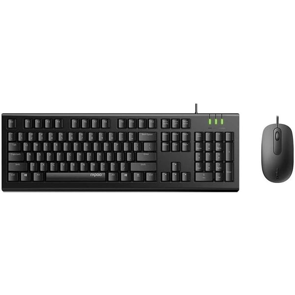 Rapoo Wired Keyboard & Mouse Black