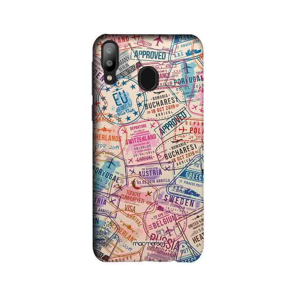 Immigration Stamps Beige - Sleek Case for Samsung M20 Immigration Stamps Beige - Sleek Case for Samsung M20