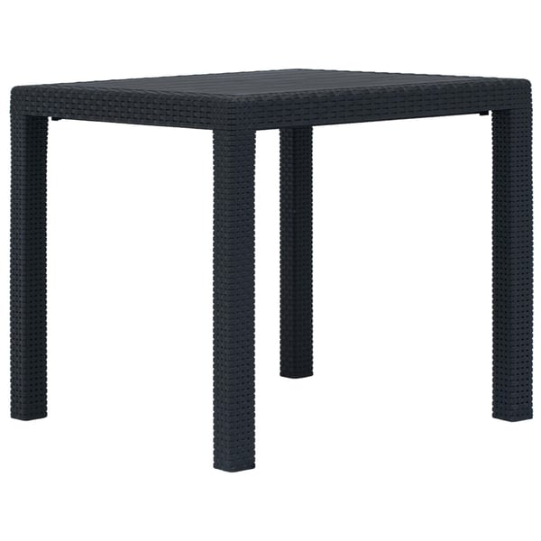 vidaXL Garden Table Anthracite 79x79x72 cm Plastic Rattan Look vidaXL Garden Table Anthracite 79x79x72 cm Plastic Rattan Look