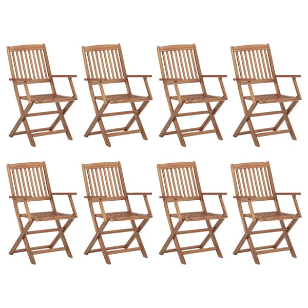vidaXL Folding Outdoor Chairs 8 pcs Solid Acacia Wood vidaXL Folding Outdoor Chairs 8 pcs Solid Acacia Wood