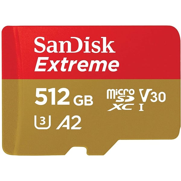 Sandisk Extreme Micro SDXC Memory Card 512GB Red and Brown SDSQXA1-512G-GN6MN