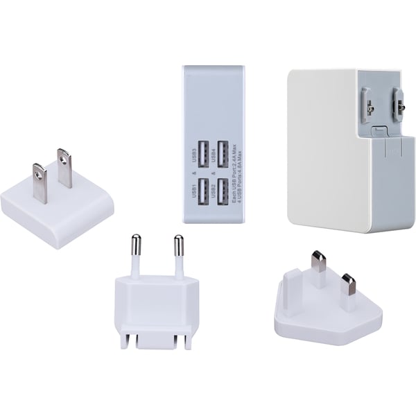 Ednet 31809 Multiplug USB 4Port Travel Charger