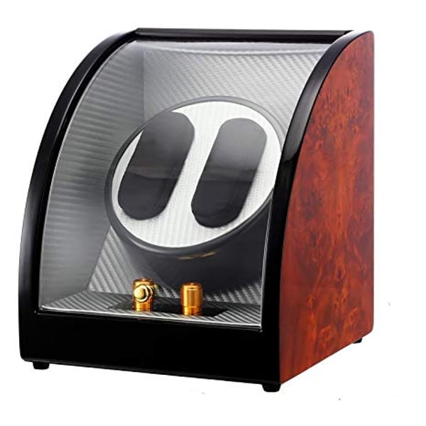 Buy CHIYODA CYD SWI08 Automatic Dual Winder Handmade Wooden Watch Box With Curved Window Online in UAE Sharaf DG