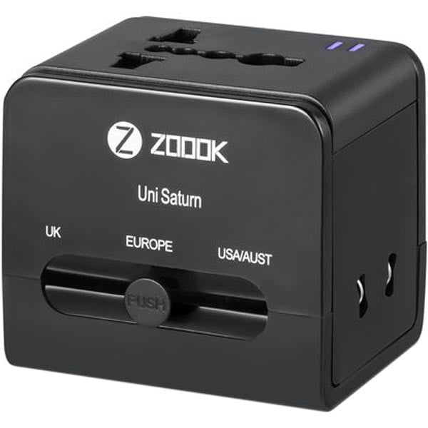 Zoook Multi-Regional Travel Adapter/2USB Ports Black
