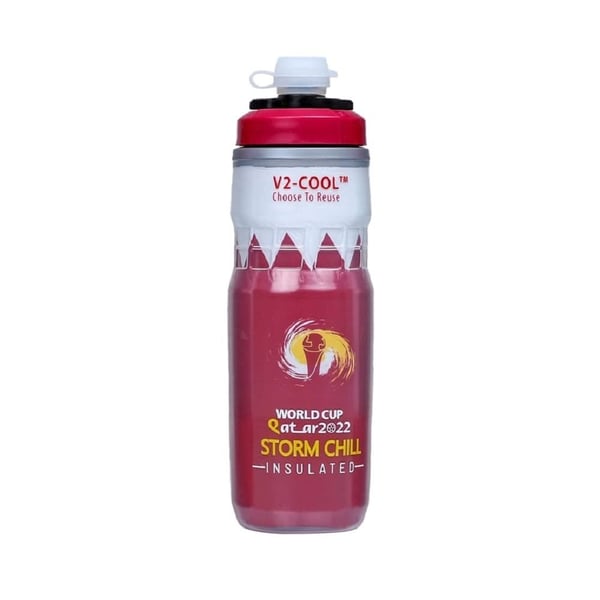 V2-cool Storm Insulated Water Bottle For Cycle Cage Fit With Free Silicon Mudcap 620 Ml/21 Oz, World Cup Qatar V2-cool Storm Insulated Water Bottle For Cycle Cage Fit With Free Silicon Mudcap 620 Ml/21 Oz, World Cup Qatar