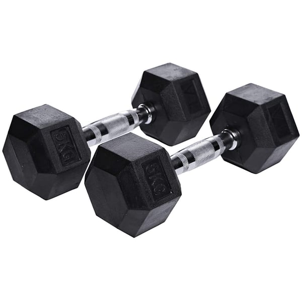 Miracle Fitness 5kg Hex Dumbbell - 2 pieces