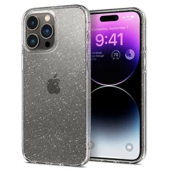 Spigen Liquid Crystal Glitter designed for iPhone 14 Pro Max case cover - Crystal Quartz