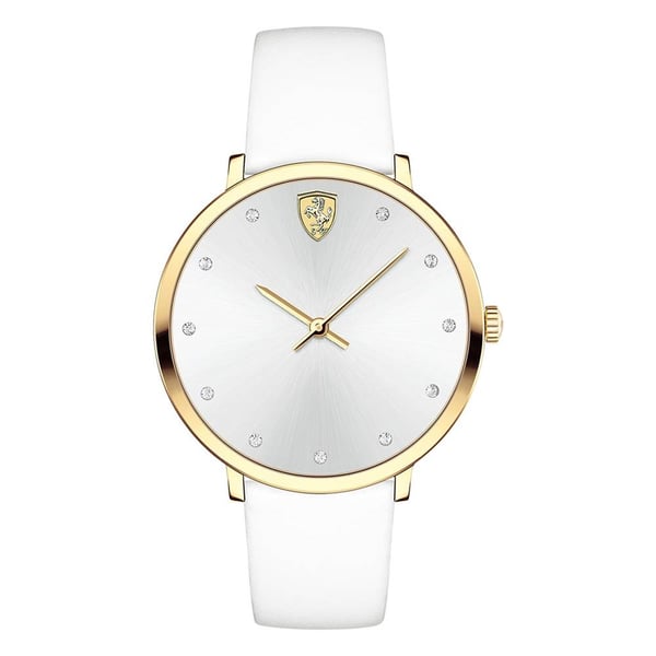 Ferrari 820023 Ultraleggero Quartz White Leather Watch Women