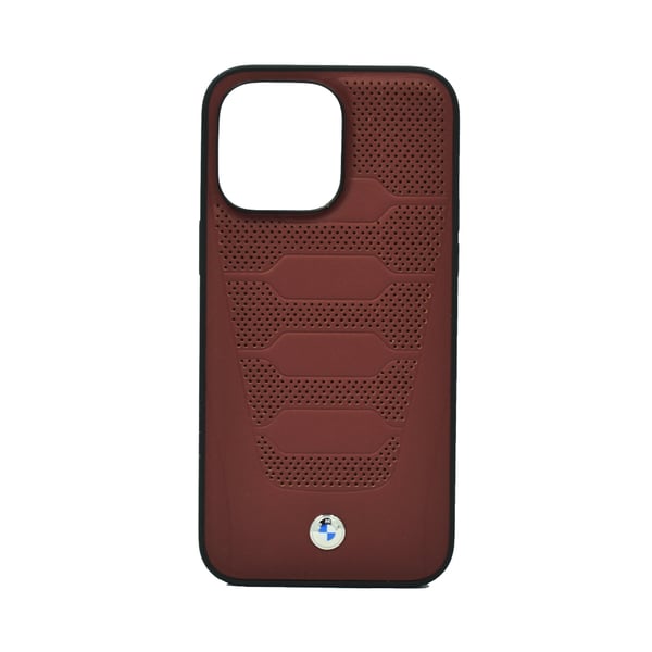 Bmw Signature Collection Genuine Leather Case With Perforated Seats Design For Iphone 14 Pro Max Burgundy