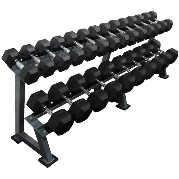 HEX RUBBER DUMBBELLS SET 2.5KG to 25KG with Heavy Duty Dumbbell Rack/Miracle Fitness2.5kg to 25kg Hex Dumbbell with Commercial Rack2.5kg to 25kg Hex Dumbbell with Commercial Rack