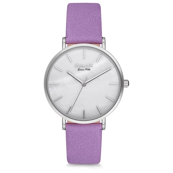 Omax Seashell Collection Purple Leather Analog Watch For Women SH02P37I